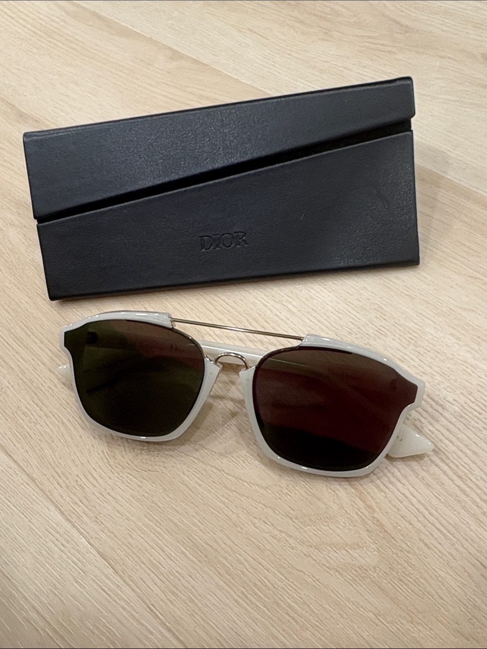 Dior Ivory Frame Sunglasses with Dark Lenses